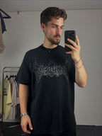 Siyah Yazı Baskılı Oversize T-shirt