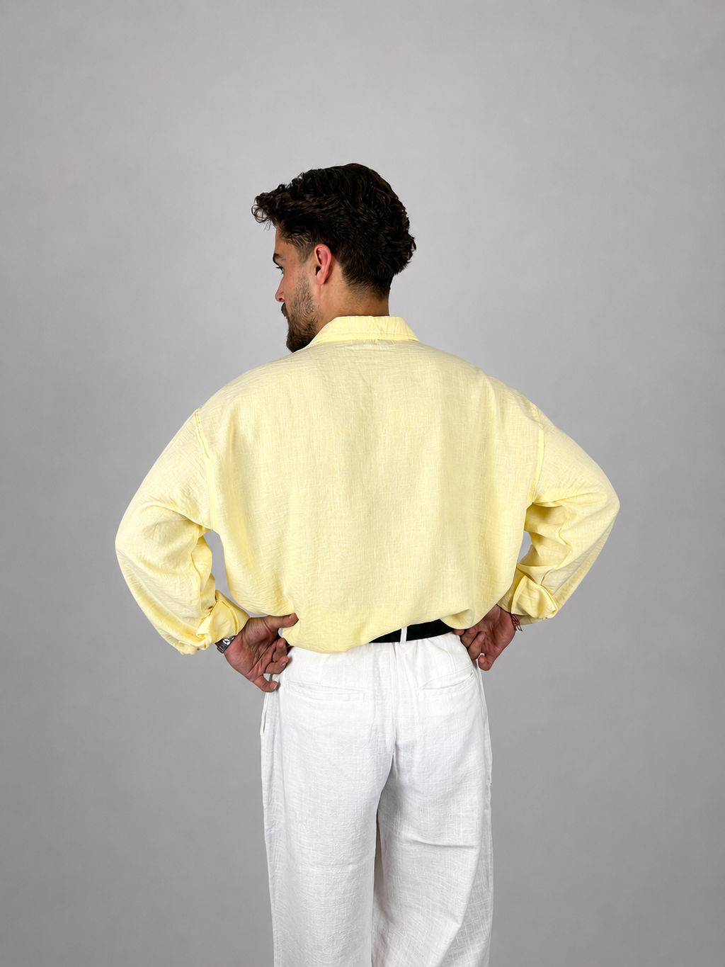 Ekru Keten Baggy pantolon