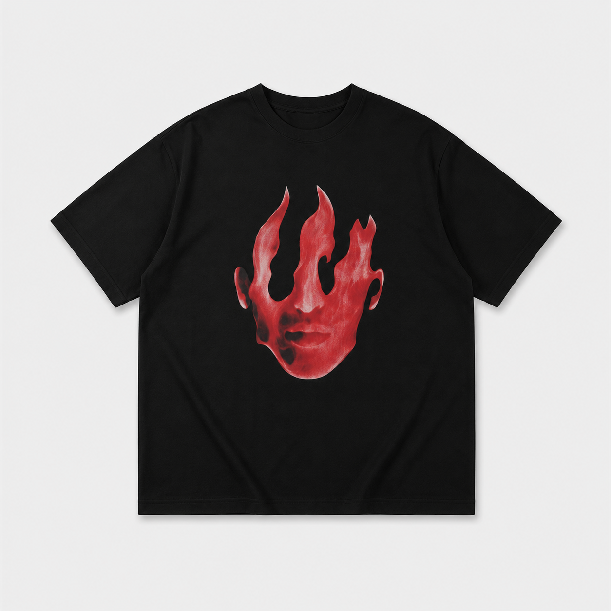 Fiery Face Oversize T-shirt