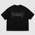 Siyah Yazı Baskılı Oversize T-shirt
