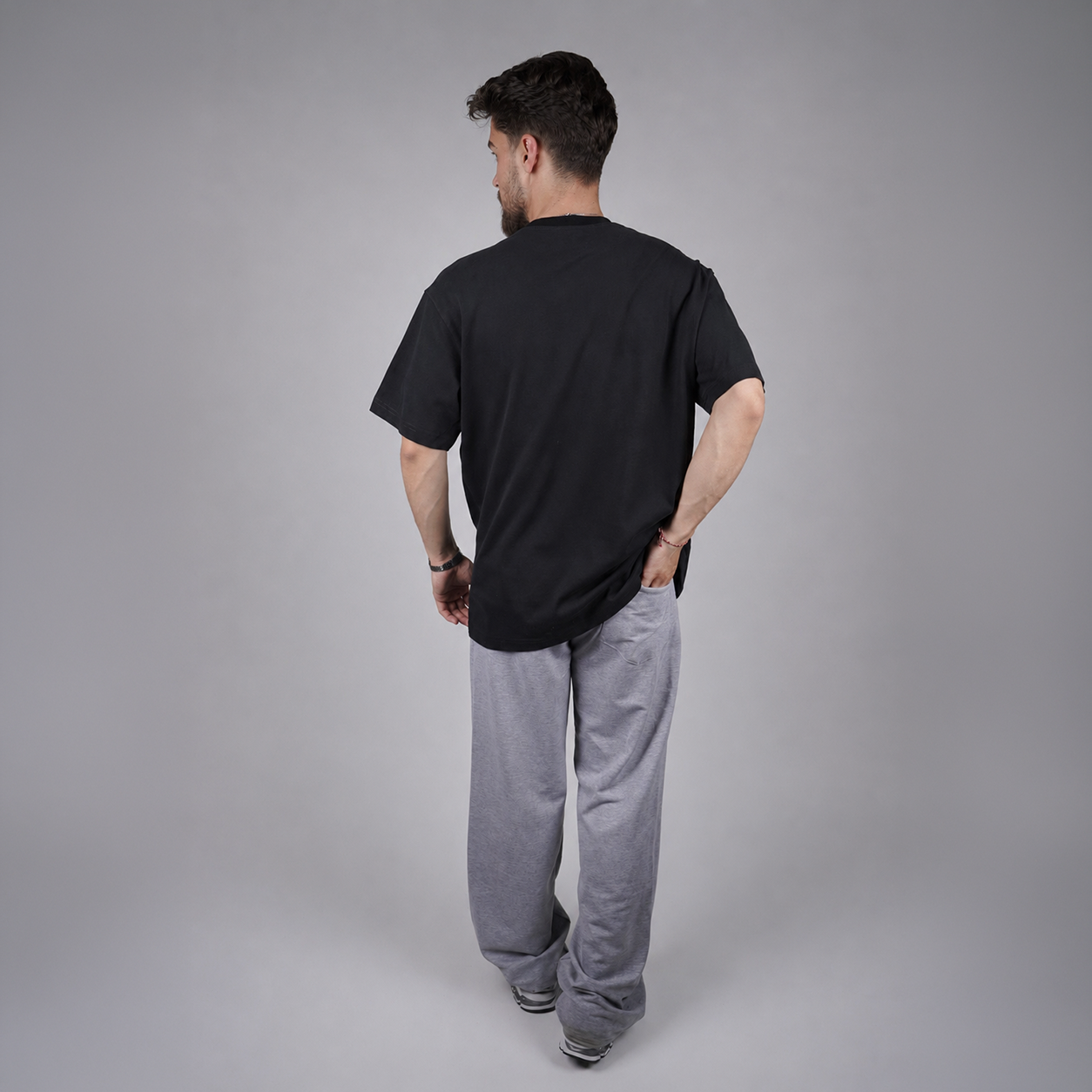 Siyah Yazı Baskılı Oversize T-shirt