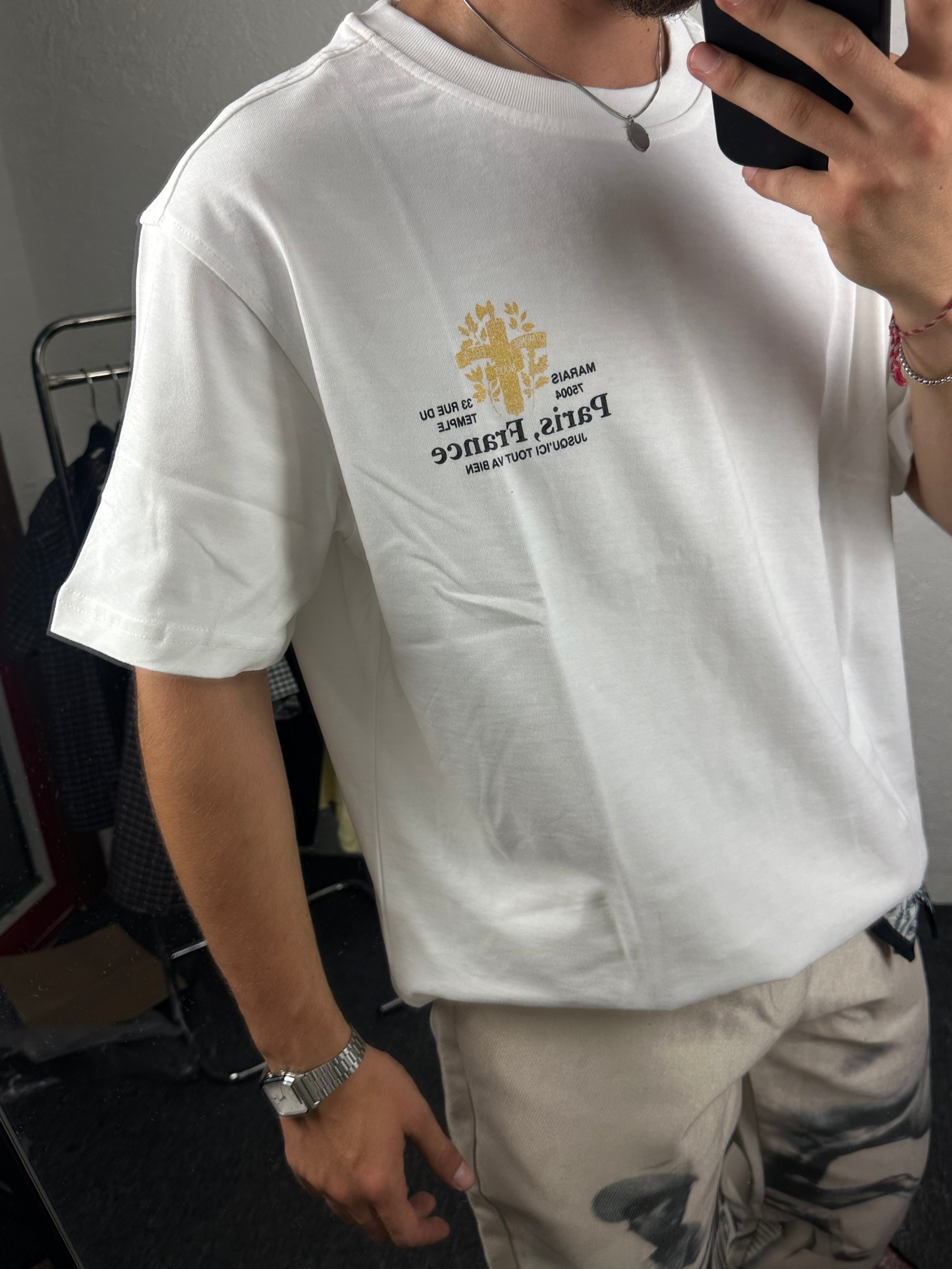 Beyaz Paris-France Oversize Tshirt