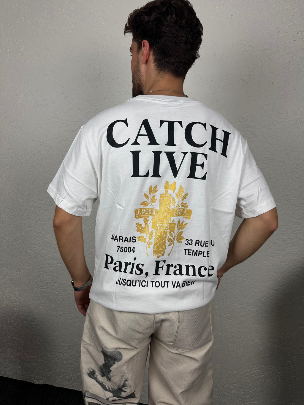 Beyaz Paris-France Oversize Tshirt