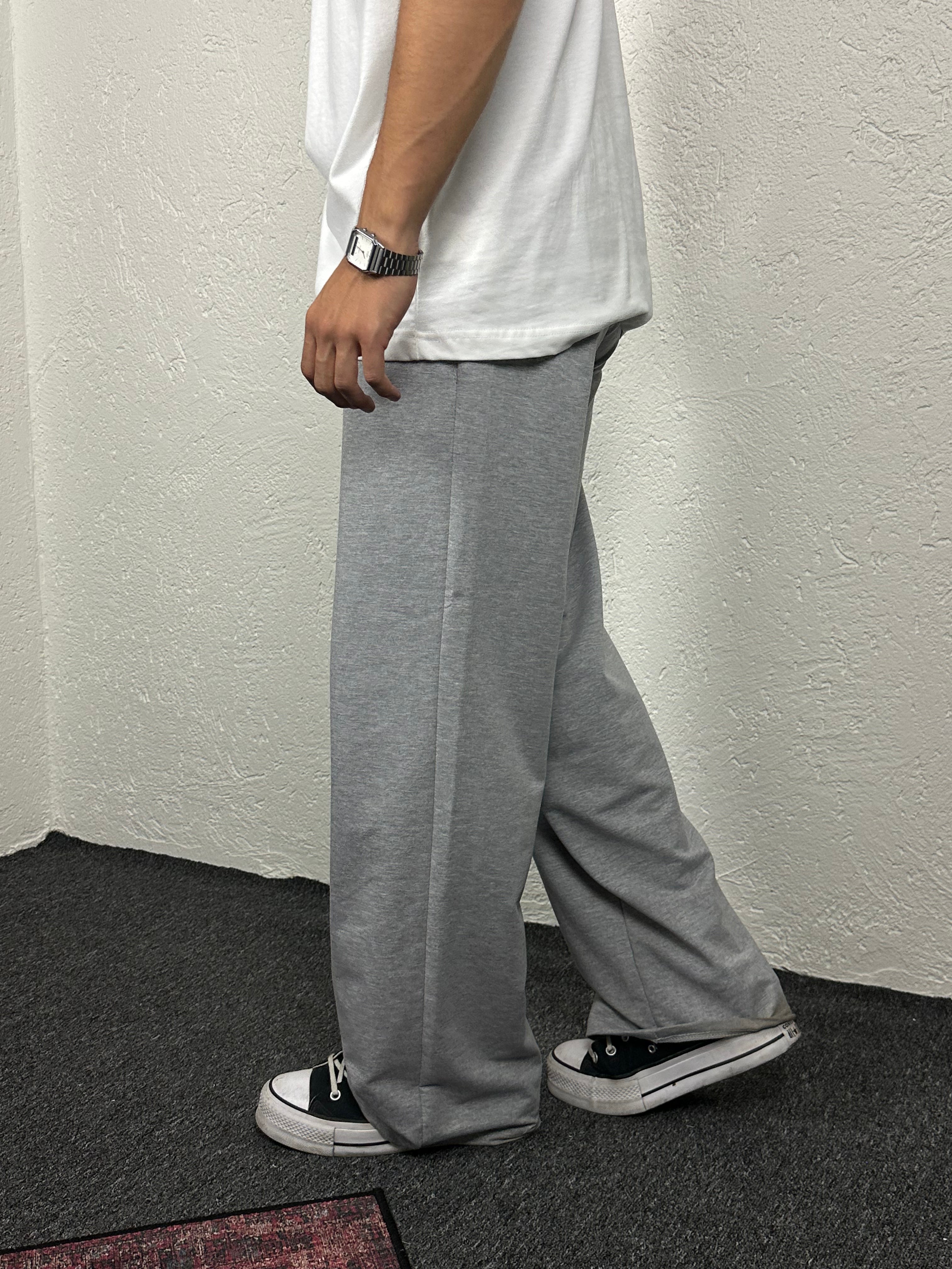 Gri Flare Paça Basic Eşofman