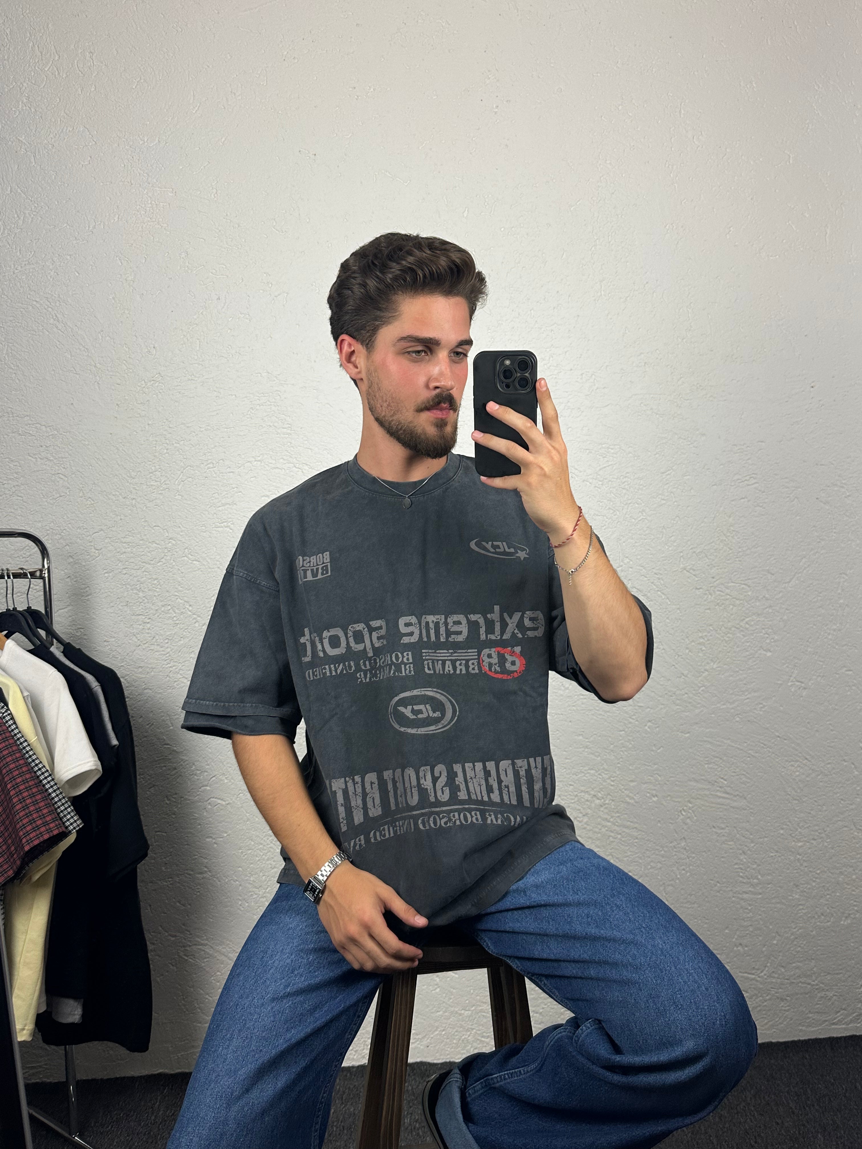 Antrasit Extreme Sport Oversize T-shirt