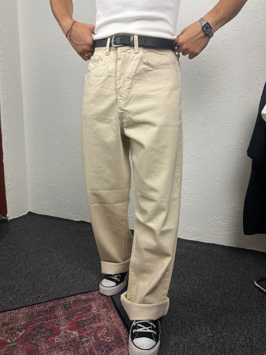 Bej Baggy Pantolon