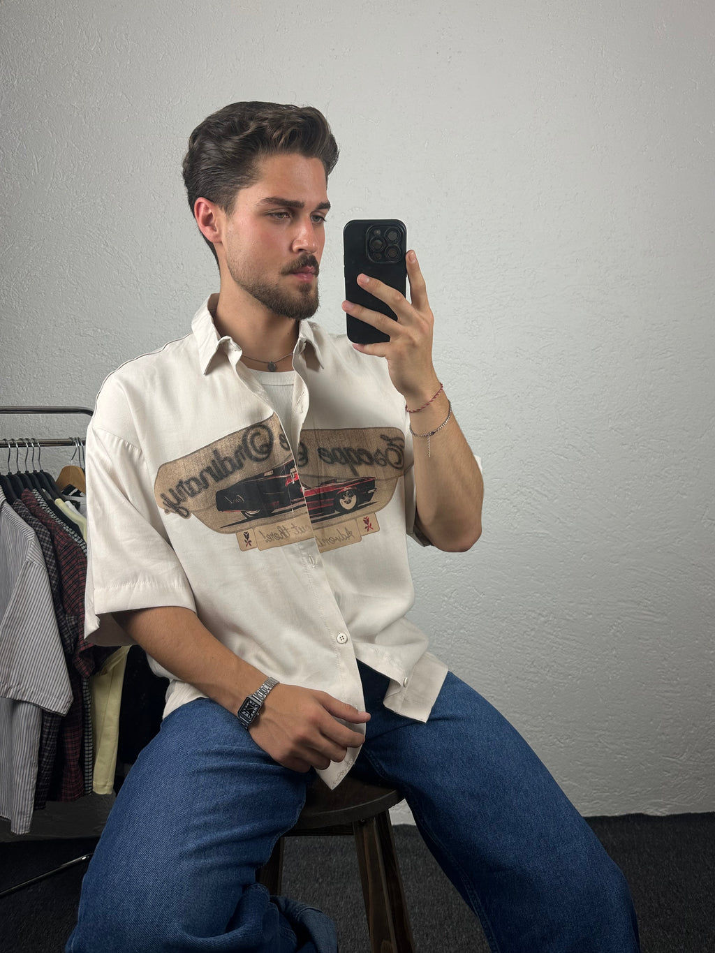 Escabe Baskılı Oversize Gömlek