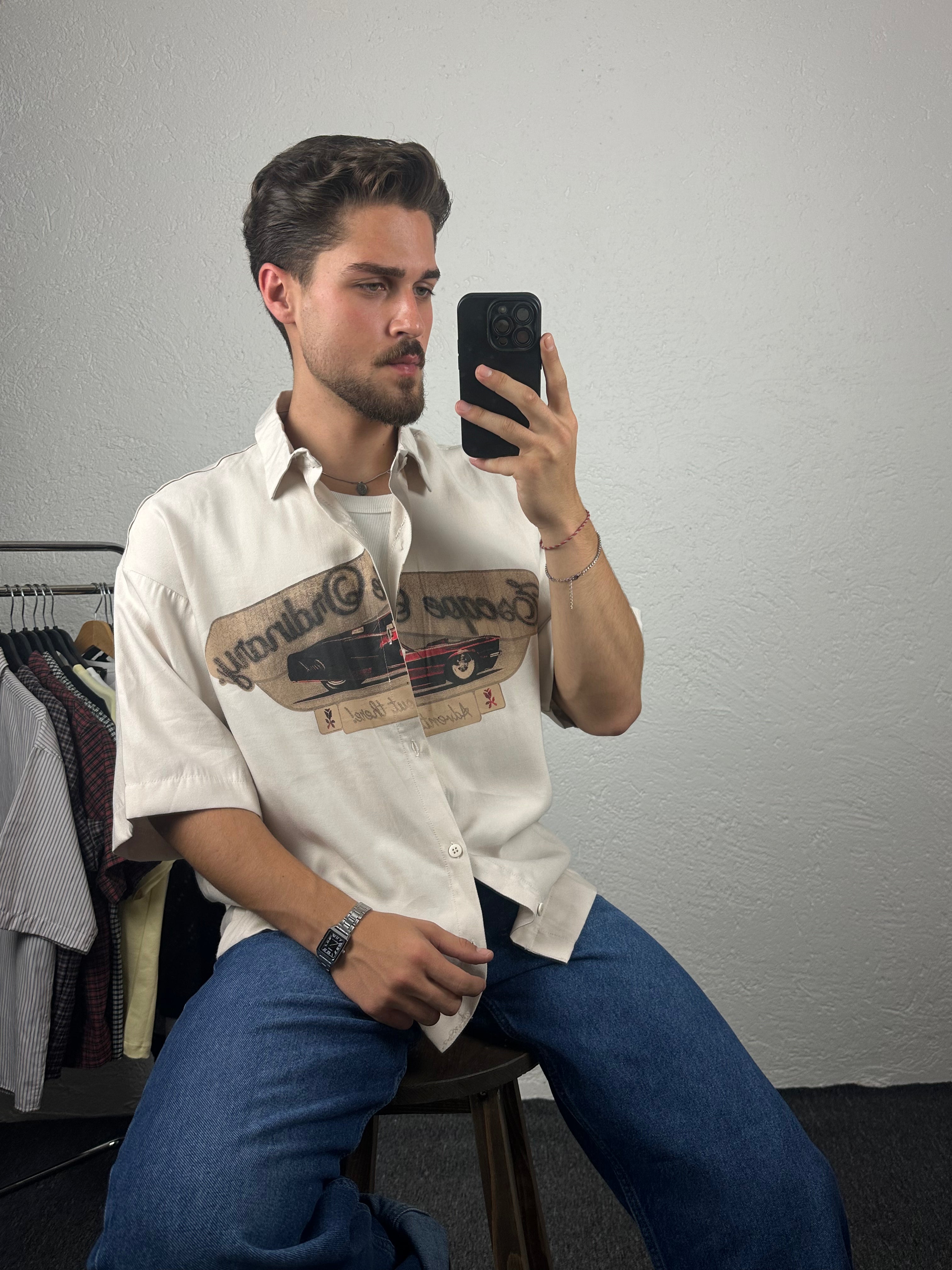 Escabe Baskılı Oversize Gömlek