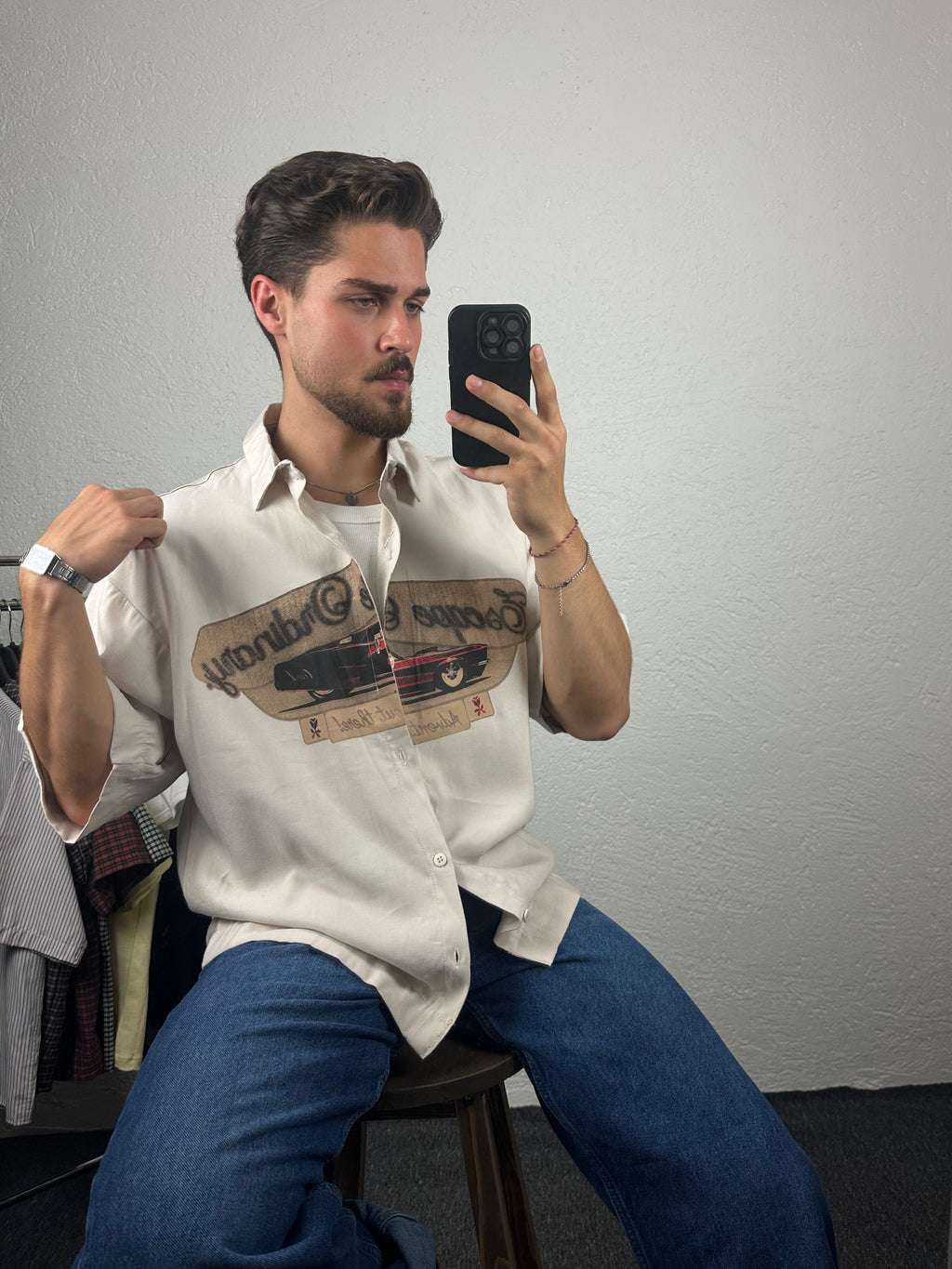 Escabe Baskılı Oversize Gömlek