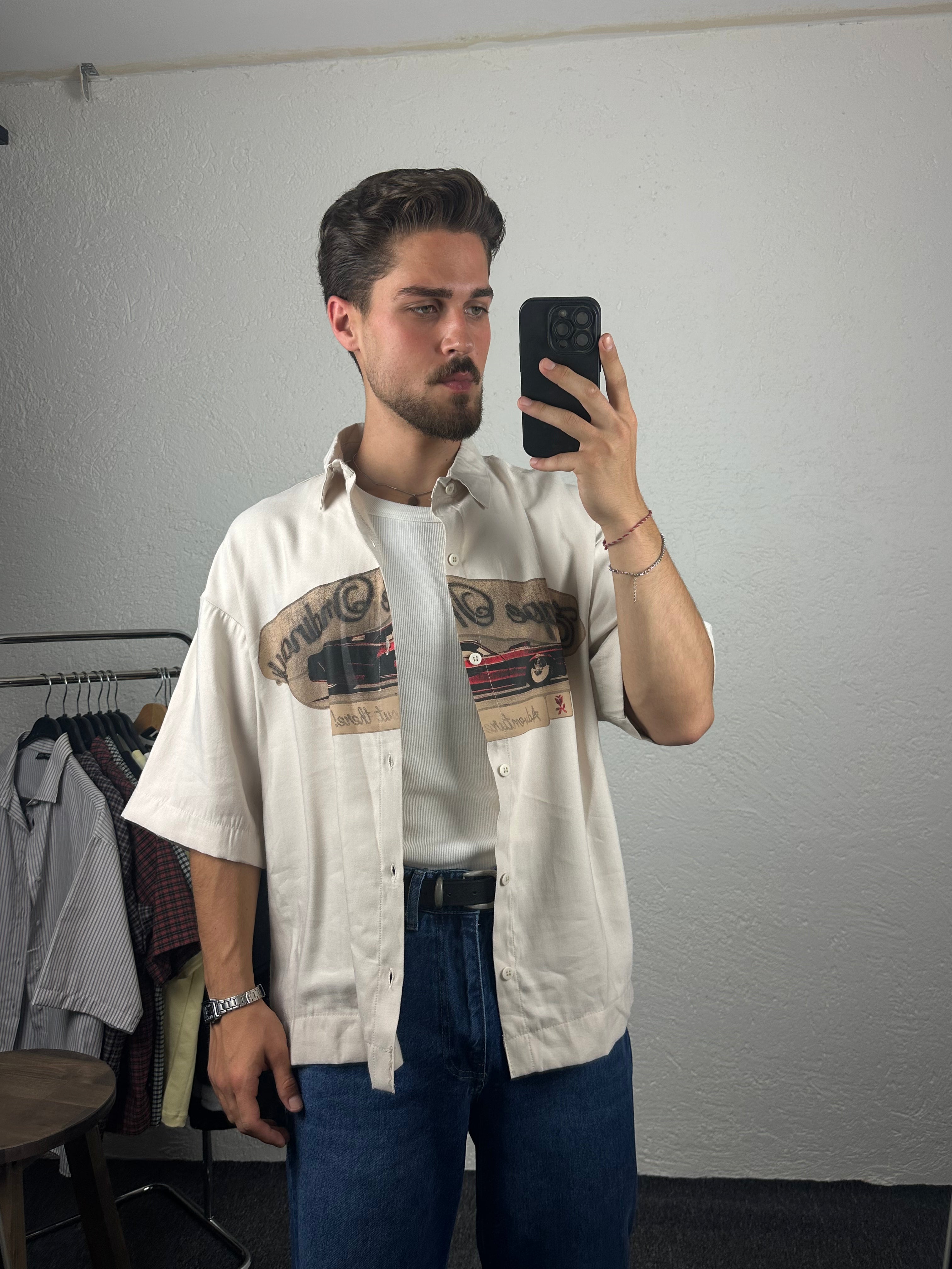 Escabe Baskılı Oversize Gömlek
