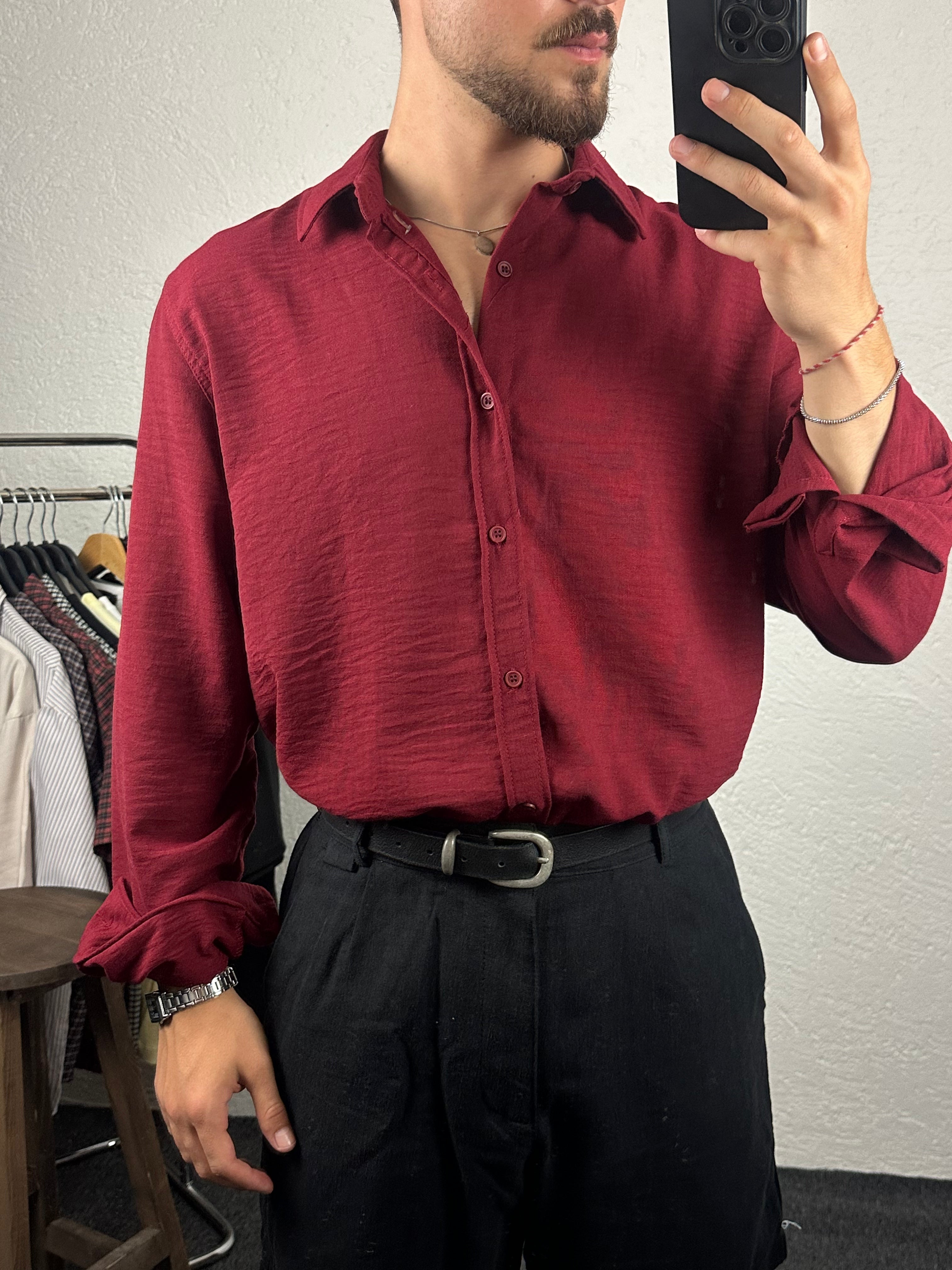 Bordo Basic Gömlek