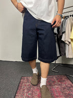Lacivert Baggy Şort Kot