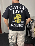 Siyah Paris-France Oversize T-shirt