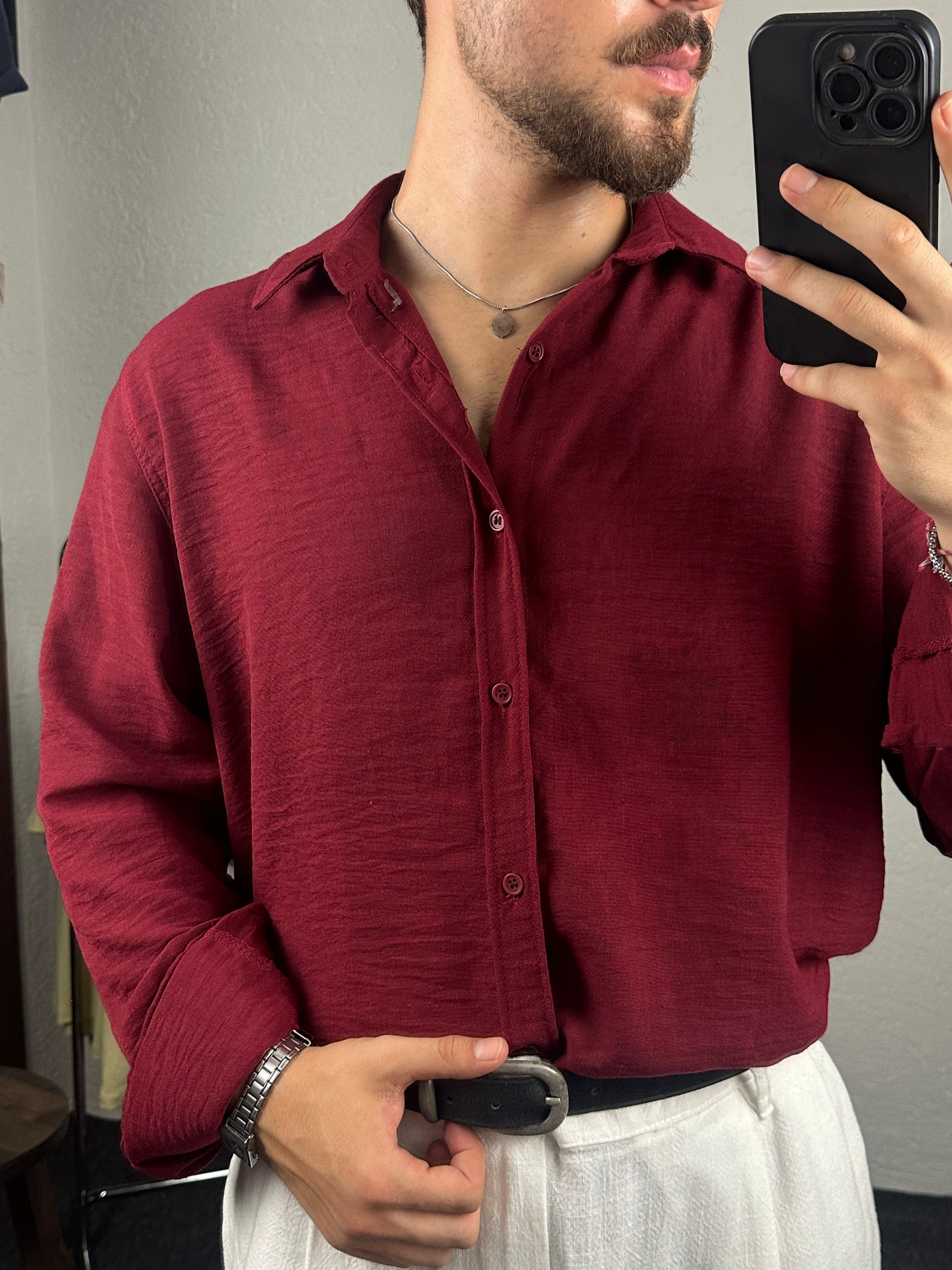 Bordo Basic Gömlek