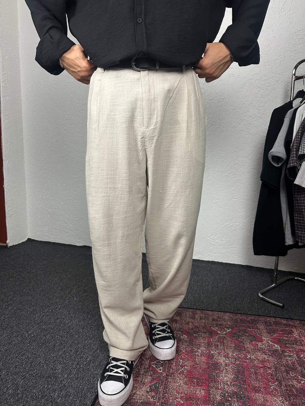 Taş Keten Baggy Pantolon