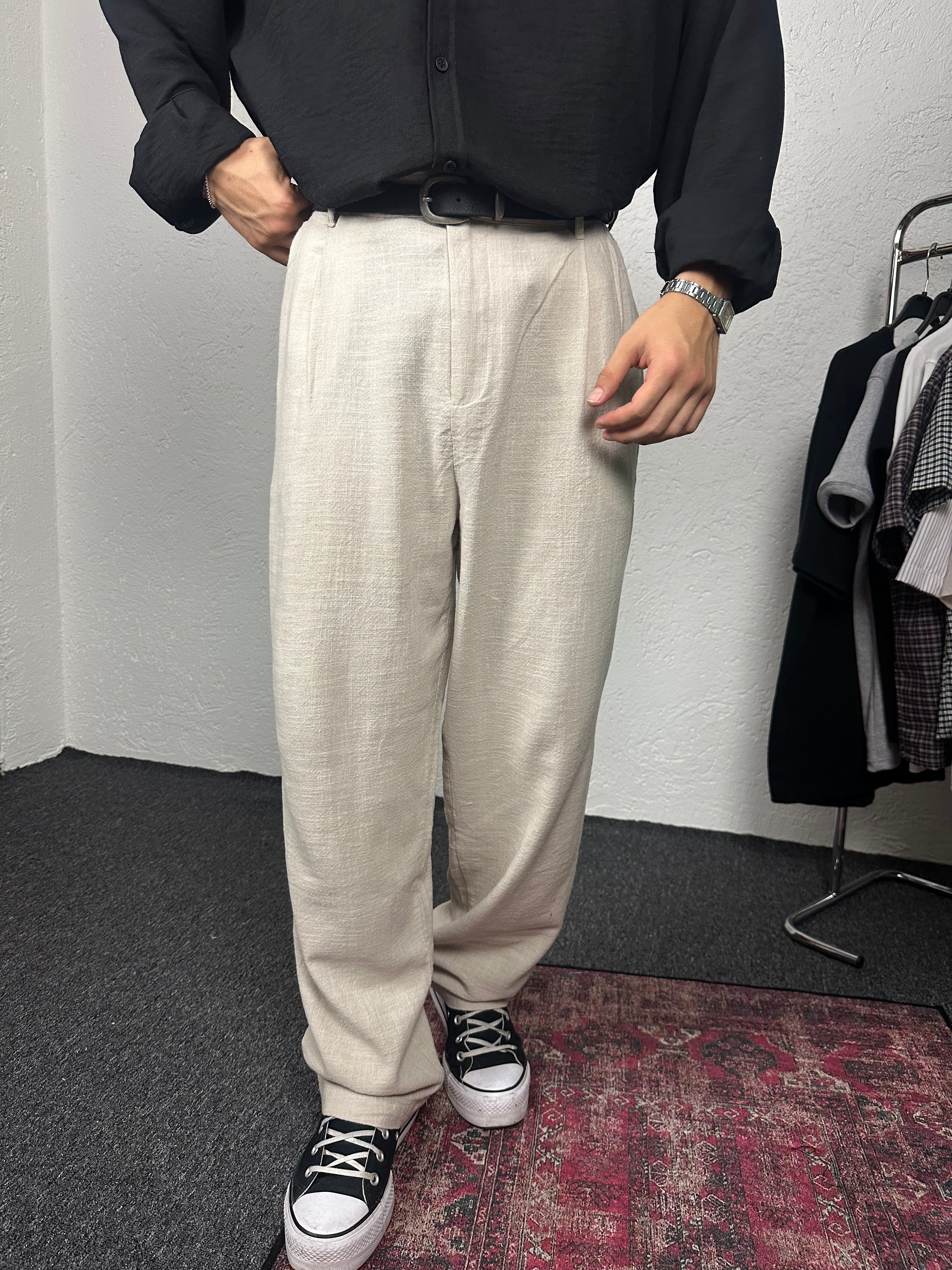 Taş Keten Baggy Pantolon
