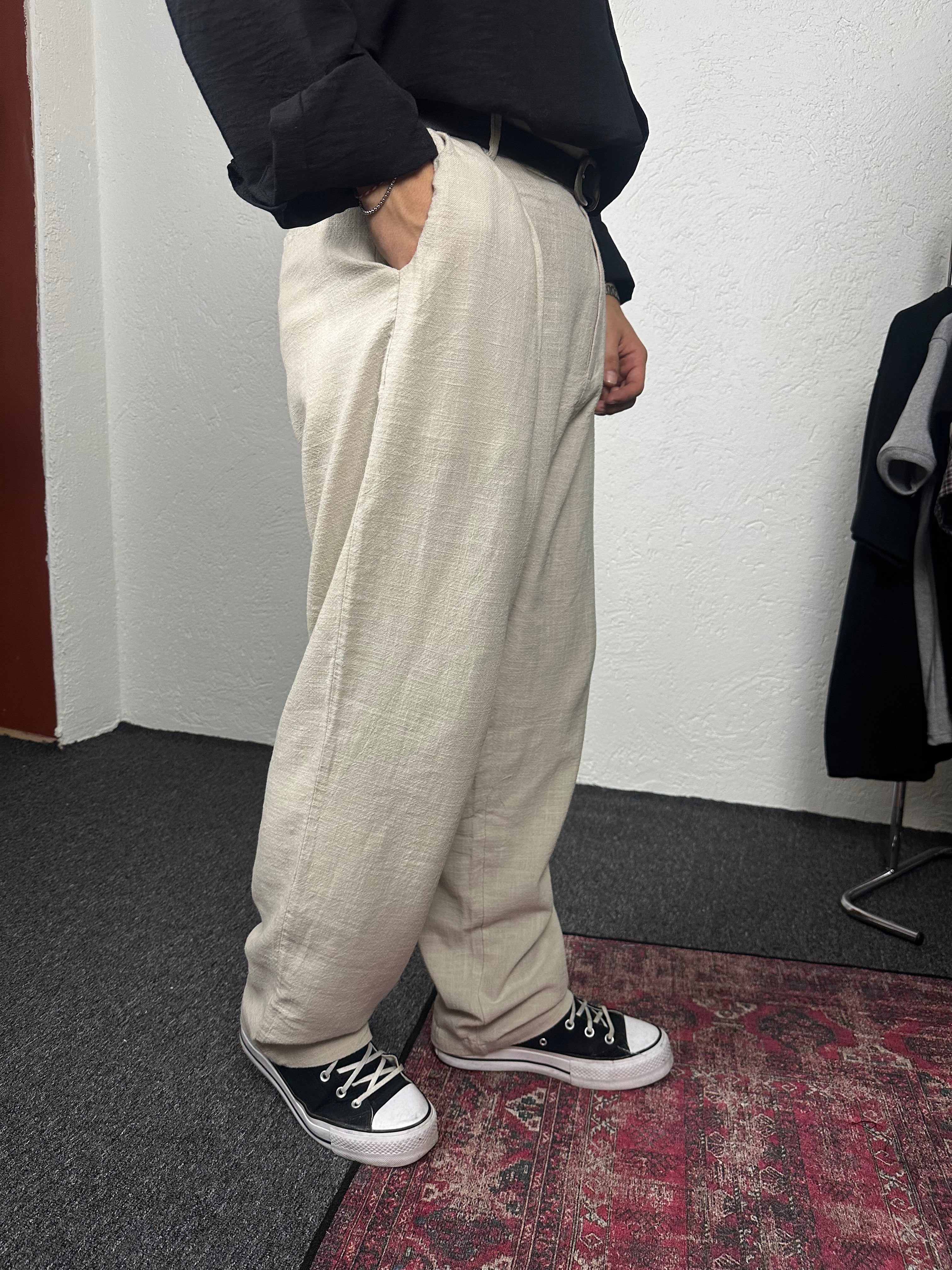 Taş Keten Baggy Pantolon