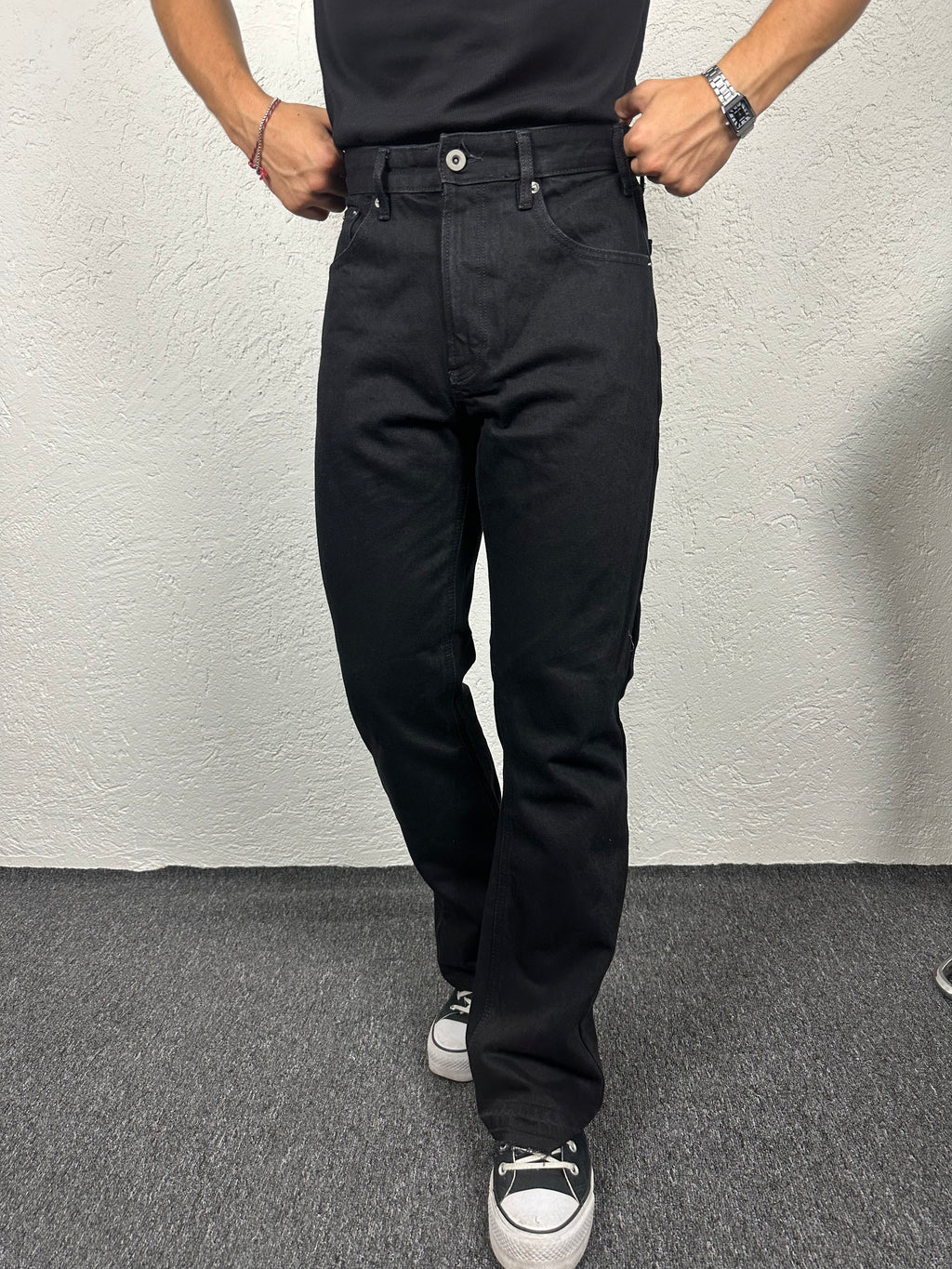 Siyah Flare Paça Pantolon