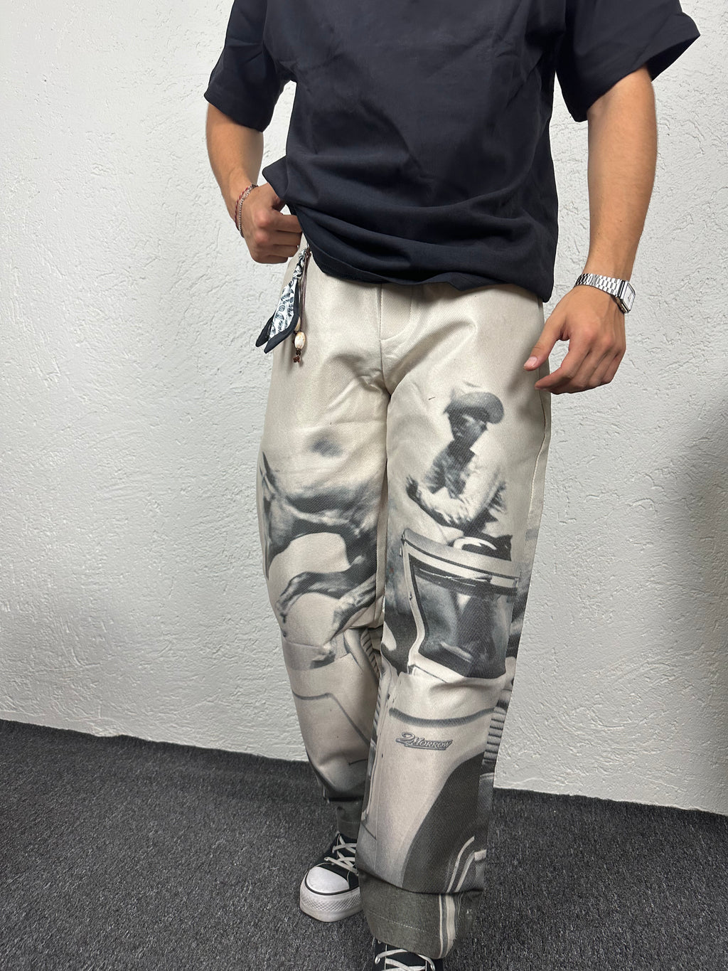 Baskılı Baggy Pantolon