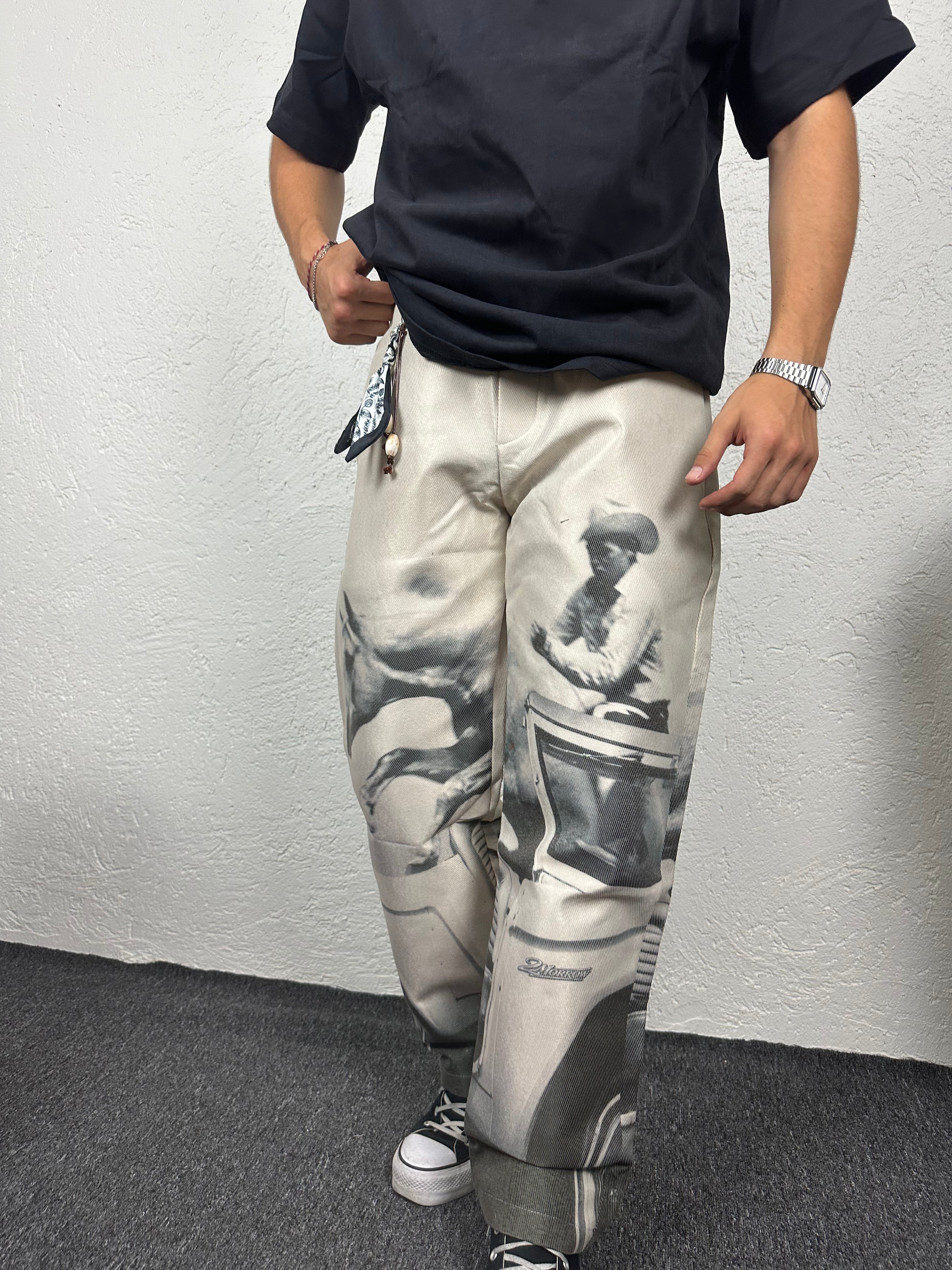 Baskılı Baggy Pantolon
