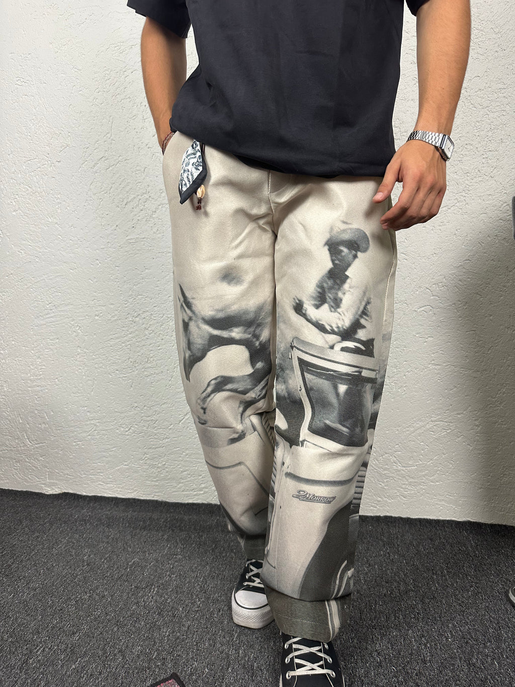Baskılı Baggy Pantolon