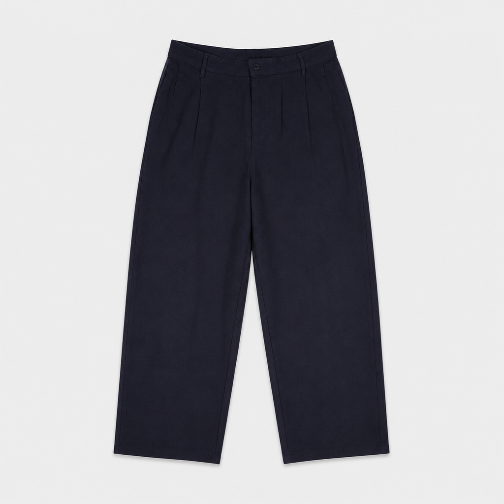 Lacivert Keten Baggy pantolon