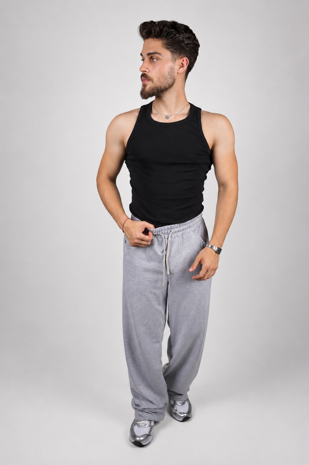 Flare Paça Basic Gri Eşofman