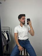 Beyaz Henley Yaka T-Shirt